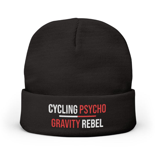 Cycling Psycho - Gravity Rebel - Black - Embroidered Knit Beanie