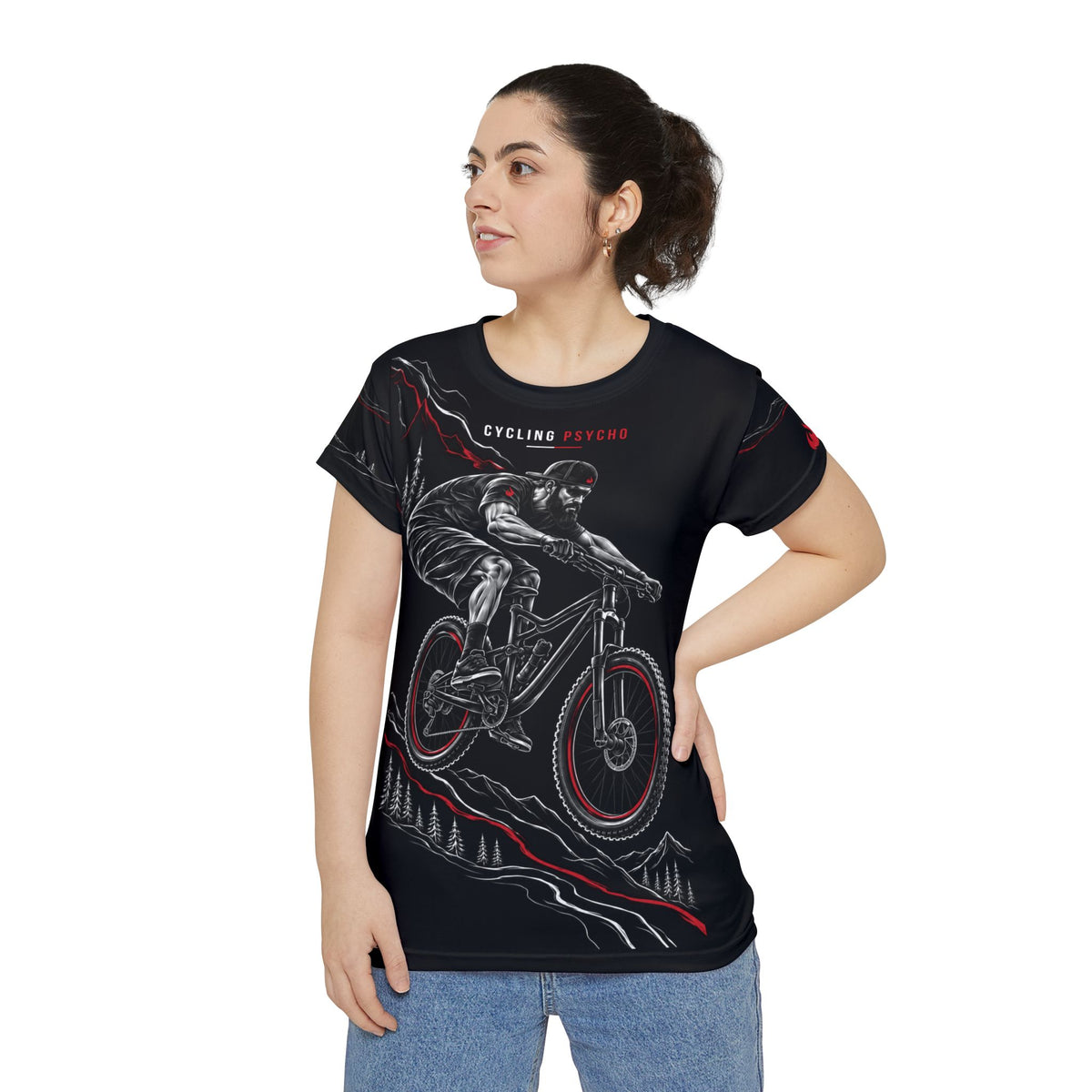 Cycling Psycho - Gravity Rebel - Black - Women’s Short Sleeve Shirt