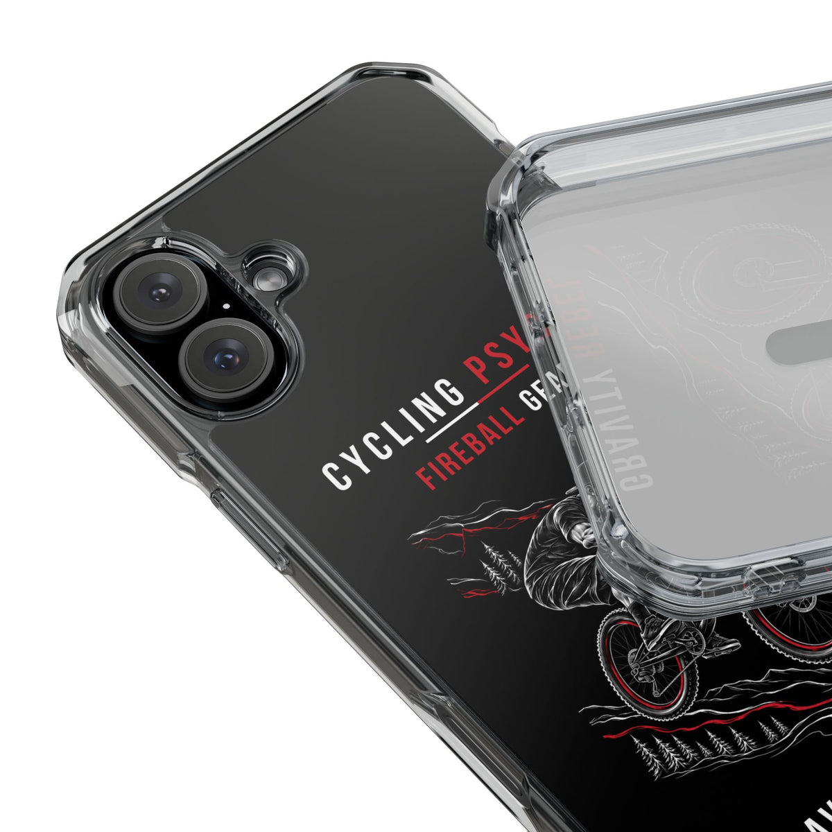 Cycling Psycho - Gravity Rebel - Black - Magnetic Clear Impact iPhone Case