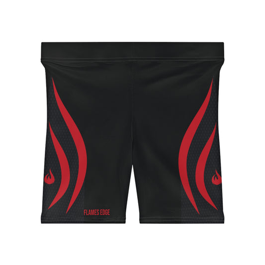 Flame Stripe - Women's Biker Shorts - Black
