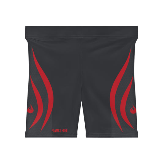 Flame Stripe - Women's Biker Shorts - Gray