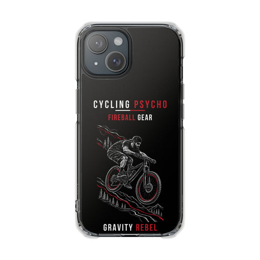 Cycling Psycho - Gravity Rebel - Black - Magnetic Clear Impact iPhone Case