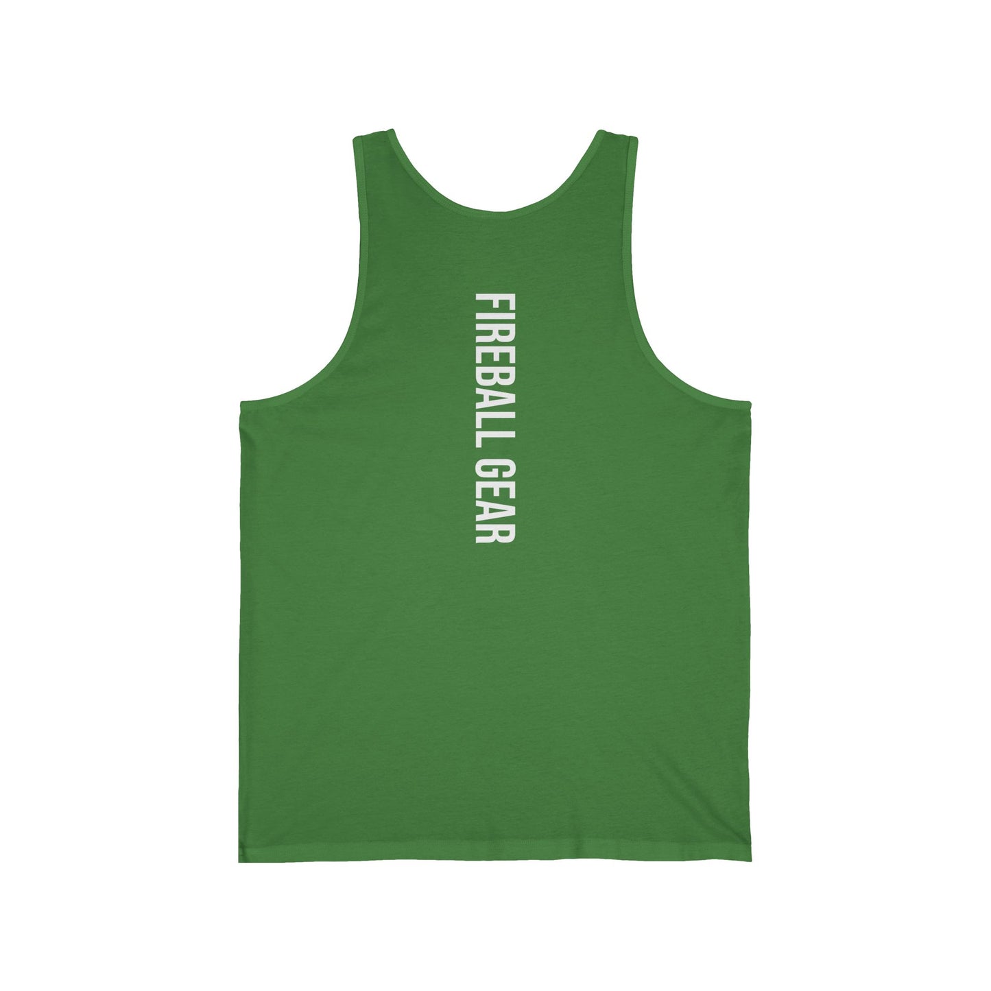 Fireball Gear – Flamme & Ausrüstung – Weiß – Unisex Jersey Tank Top