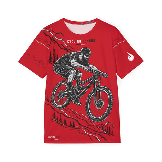 Cycling Psycho - Gravity Rebel - Red - Unisex Cycling Jersey
