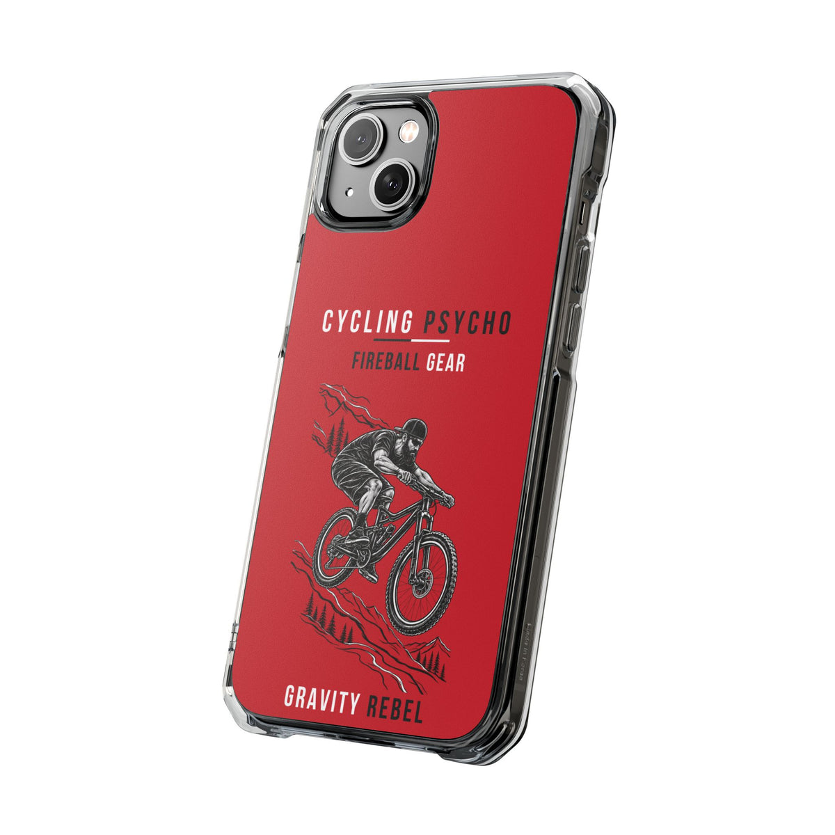 Cycling Psycho - Gravity Rebel - Red - Magnetic Clear Impact iPhone Case