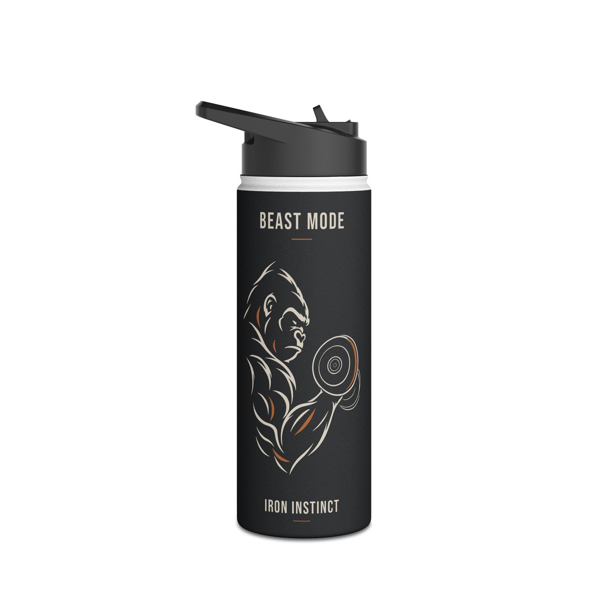 Beast Mode - Iron Instinct - Black - Stainless Steel Water Bottle