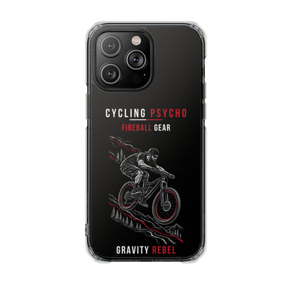 Cycling Psycho - Gravity Rebel - Black - Magnetic Clear Impact iPhone Case