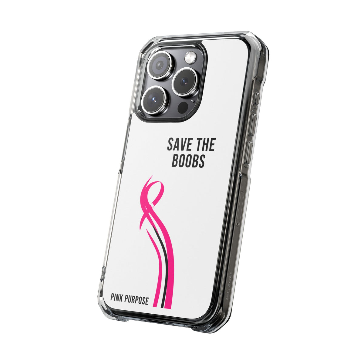Pink Purpose - White - Magnetic Clear Impact iPhone Case