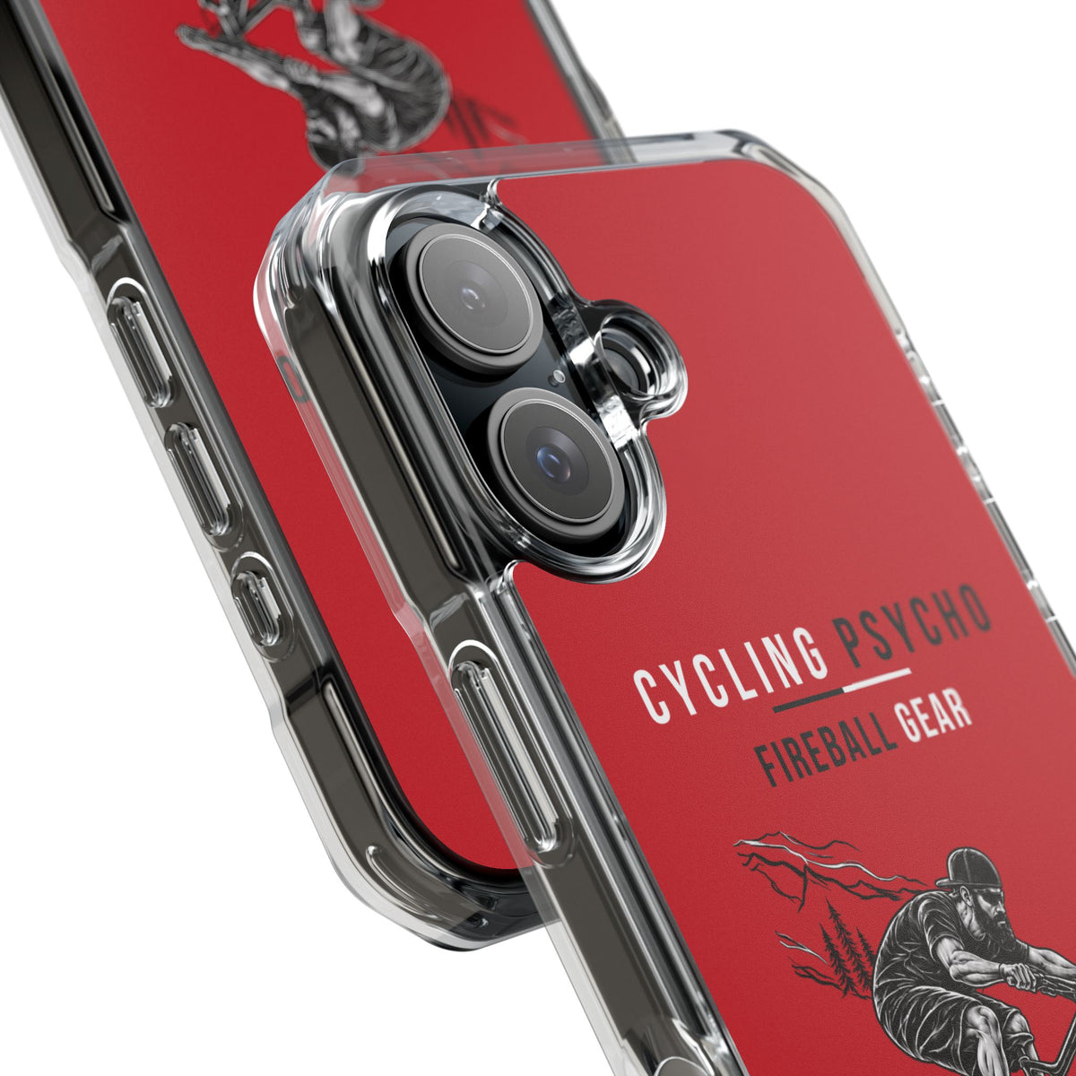 Cycling Psycho - Gravity Rebel - Red - Magnetic Clear Impact iPhone Case