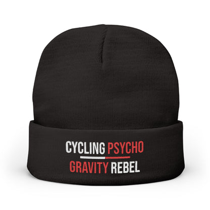 Cycling Psycho - Gravity Rebel - Black - Embroidered Knit Beanie