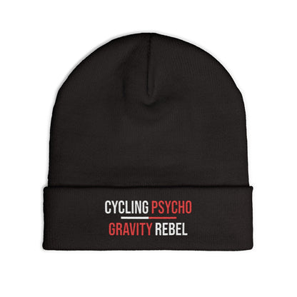 Cycling Psycho - Gravity Rebel - Black - Embroidered Knit Beanie