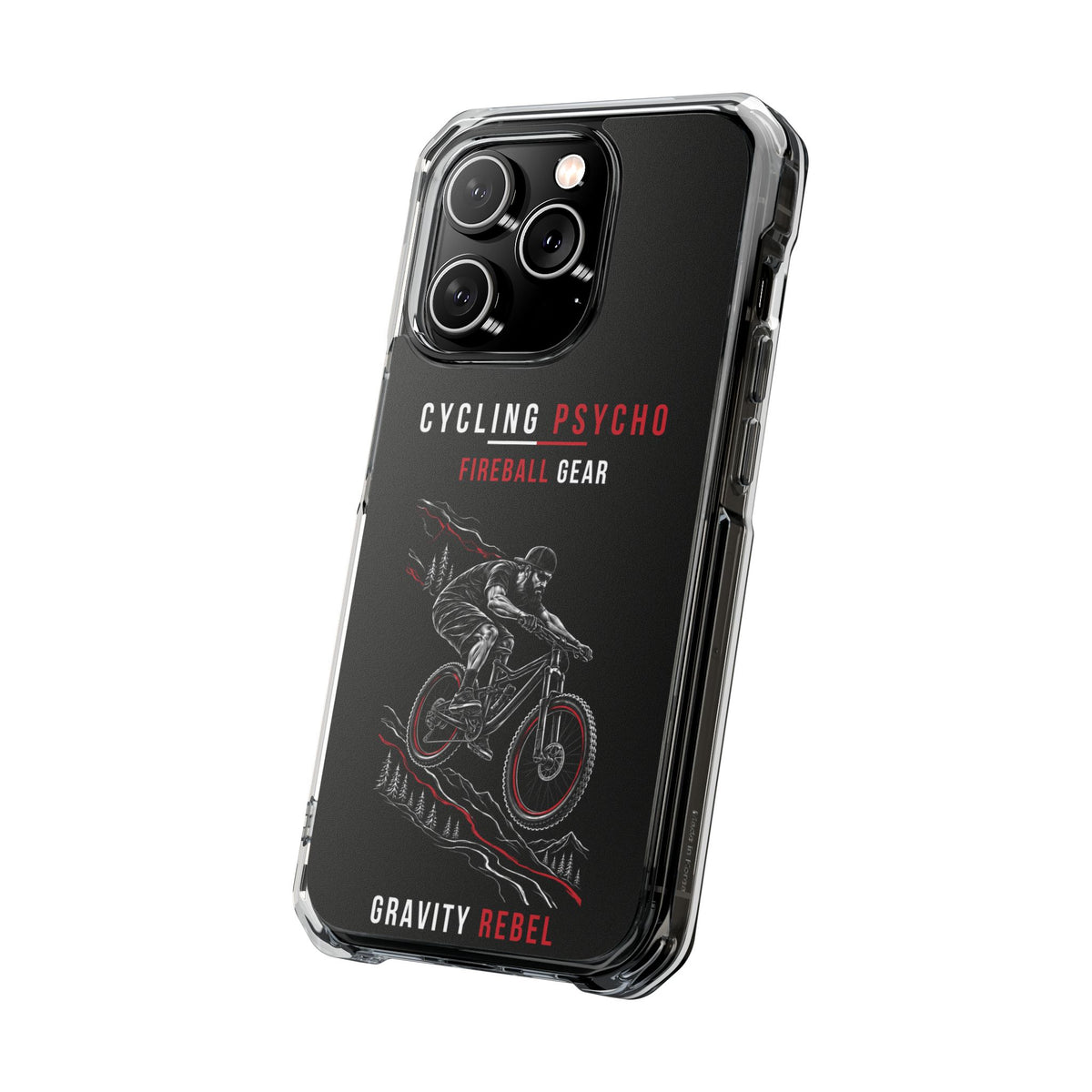 Cycling Psycho - Gravity Rebel - Black - Magnetic Clear Impact iPhone Case