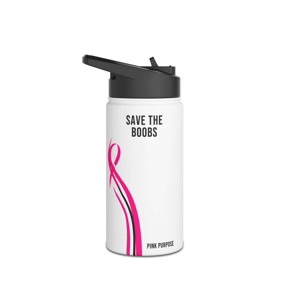 Pink Purpose - White - Stainless Steel Water Bottle