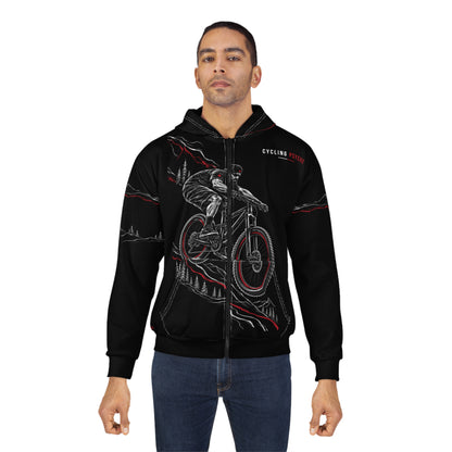 Cycling Psycho - Gravity Rebel - Black - Unisex Zip Hoodie