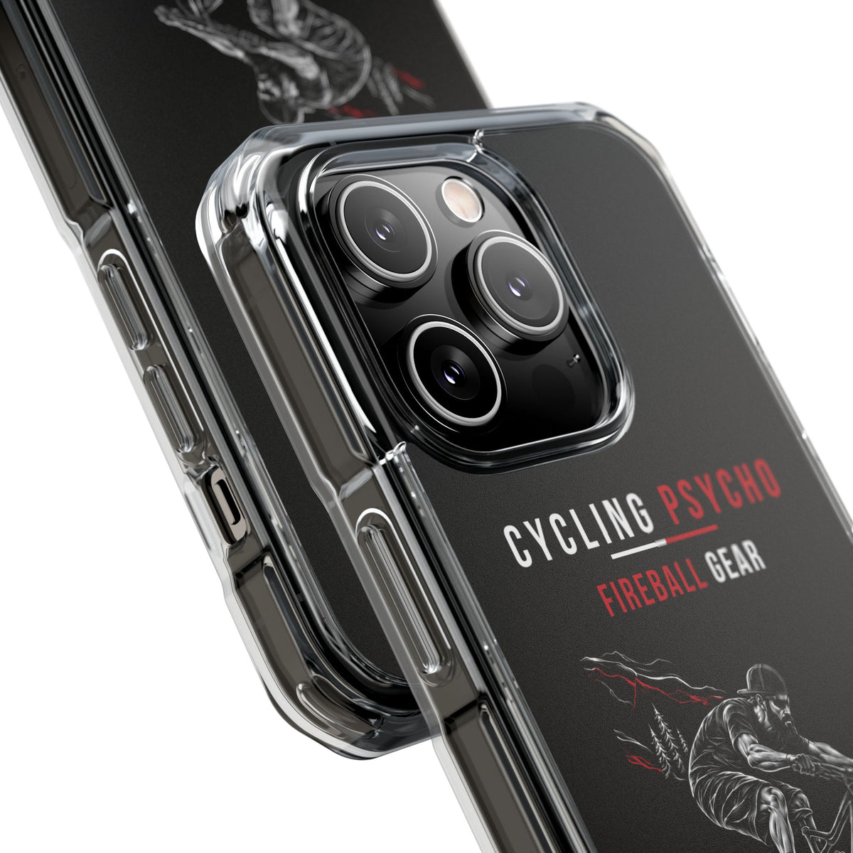 Cycling Psycho - Gravity Rebel - Black - Magnetic Clear Impact iPhone Case