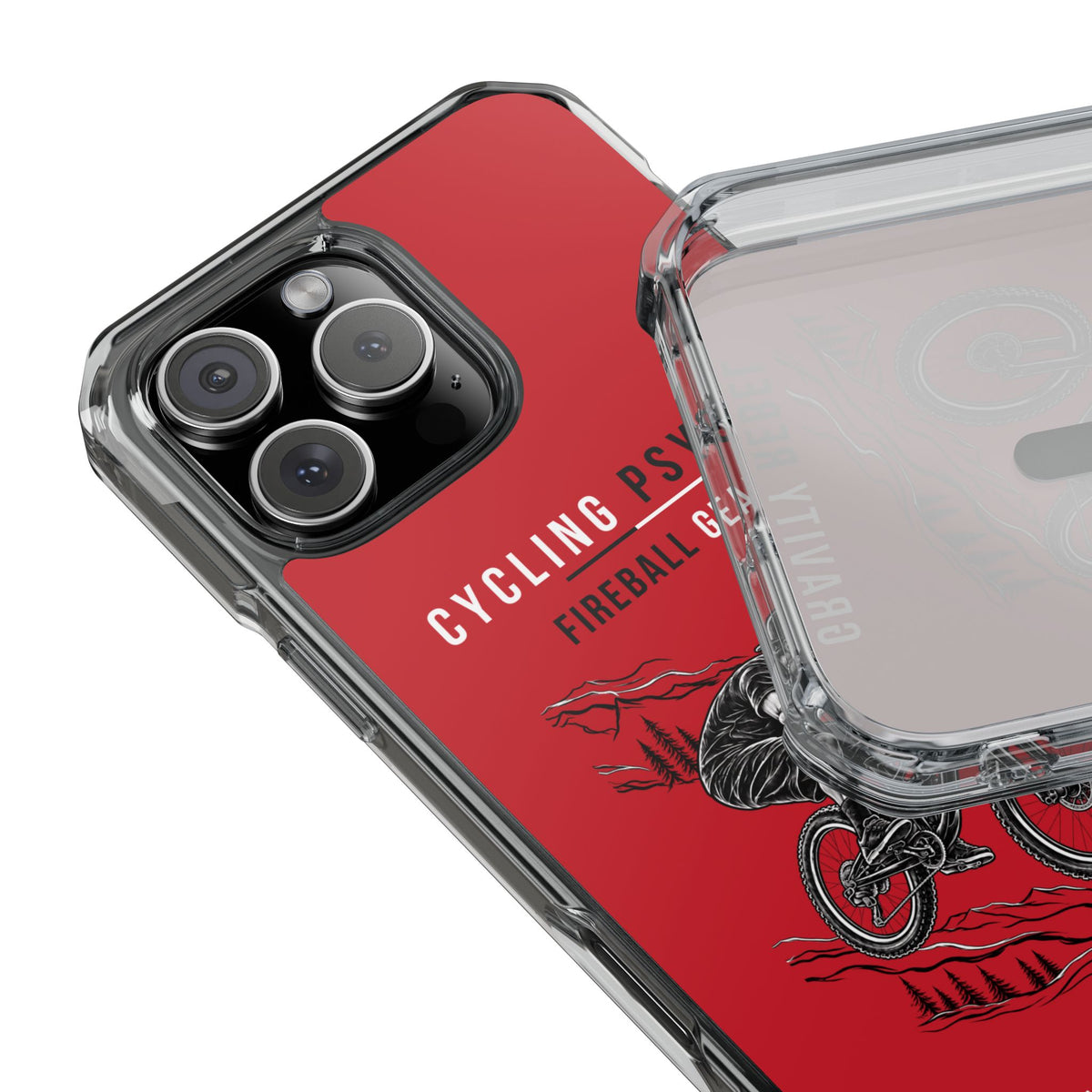 Cycling Psycho - Gravity Rebel - Red - Magnetic Clear Impact iPhone Case