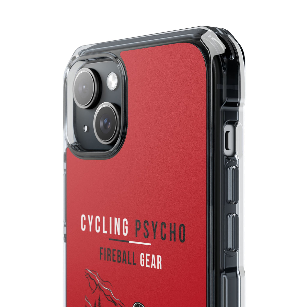 Cycling Psycho - Gravity Rebel - Red - Magnetic Clear Impact iPhone Case