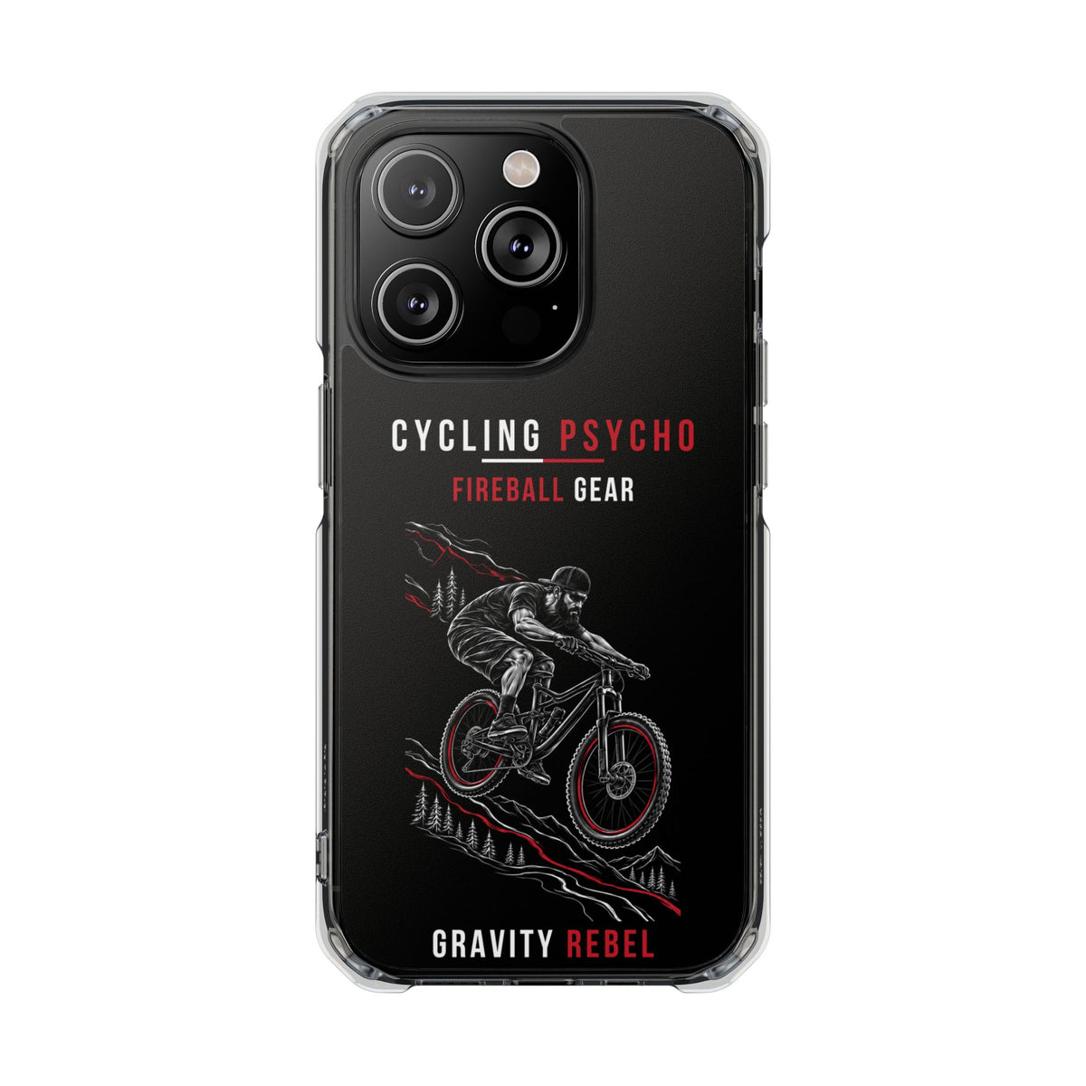 Cycling Psycho - Gravity Rebel - Black - Magnetic Clear Impact iPhone Case
