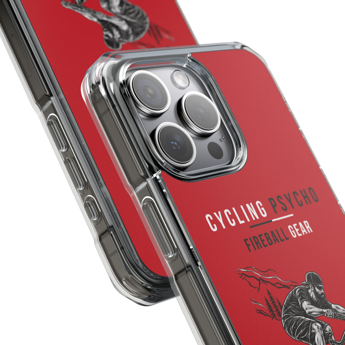 Cycling Psycho - Gravity Rebel - Red - Magnetic Clear Impact iPhone Case