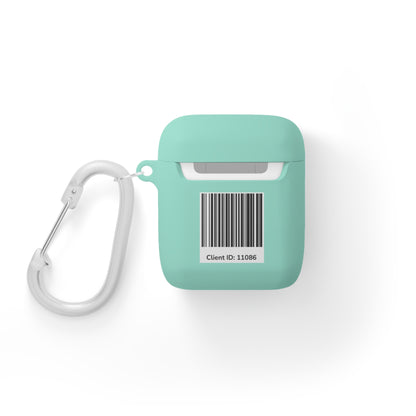 Fireball Gear - Flame & Gear Circle - Black & Red - Upload Own Personal Gym Barcode Image to be Printed on the Back - AirPods Case Cover