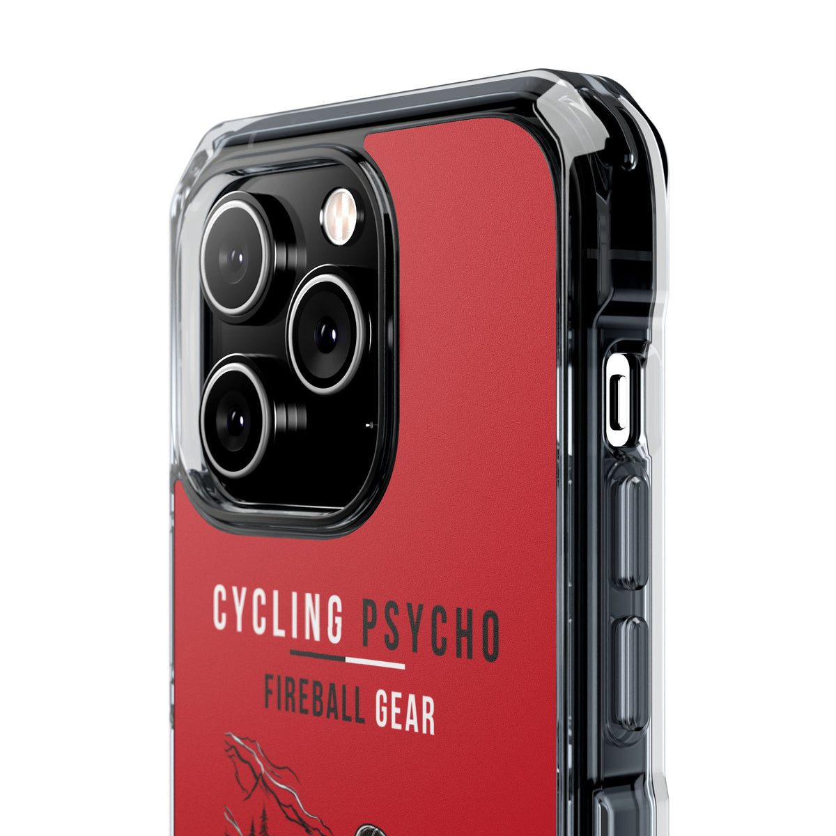 Cycling Psycho - Gravity Rebel - Red - Magnetic Clear Impact iPhone Case