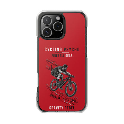 Cycling Psycho - Gravity Rebel - Red - Magnetic Clear Impact iPhone Case