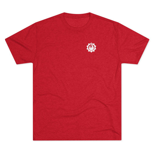 Fireball Gear - Flame & Gear - White - Fitness Triblend T-shirt