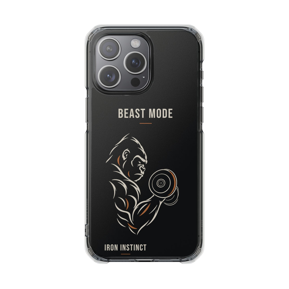 Beast Mode - Iron Instinct - Black - Magnetic Clear Impact iPhone Case