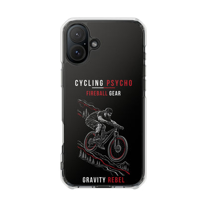 Cycling Psycho - Gravity Rebel - Black - Magnetic Clear Impact iPhone Case