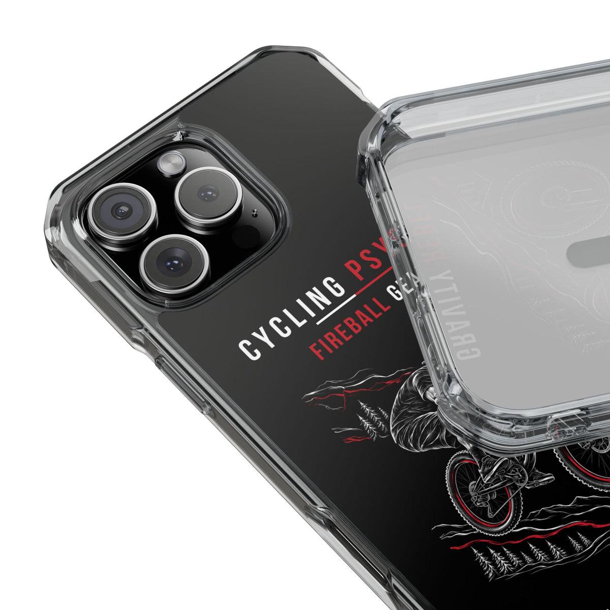 Cycling Psycho - Gravity Rebel - Black - Magnetic Clear Impact iPhone Case