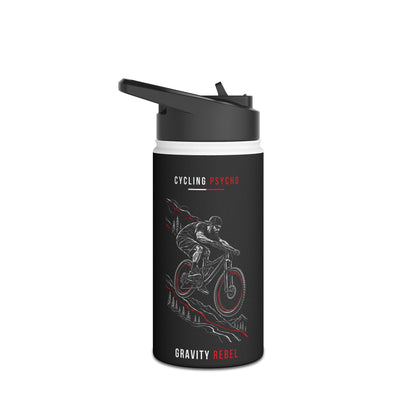 Cycling Psycho - Gravity Rebel - Black - Stainless Steel Water Bottle