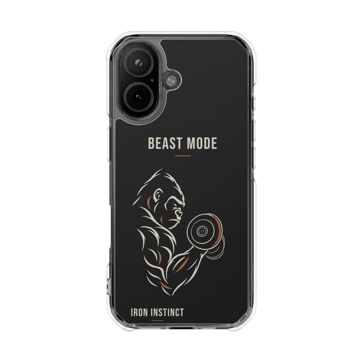 Beast Mode - Iron Instinct - Black - Magnetic Clear Impact iPhone Case
