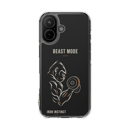 Beast Mode - Iron Instinct - Black - Magnetic Clear Impact iPhone Case