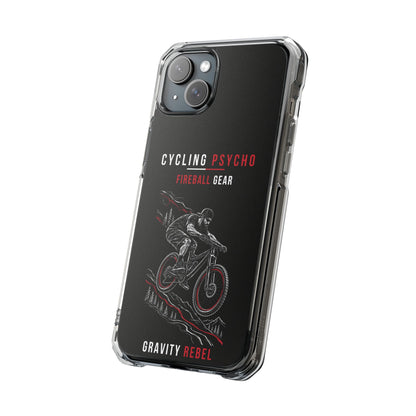 Cycling Psycho - Gravity Rebel - Black - Magnetic Clear Impact iPhone Case