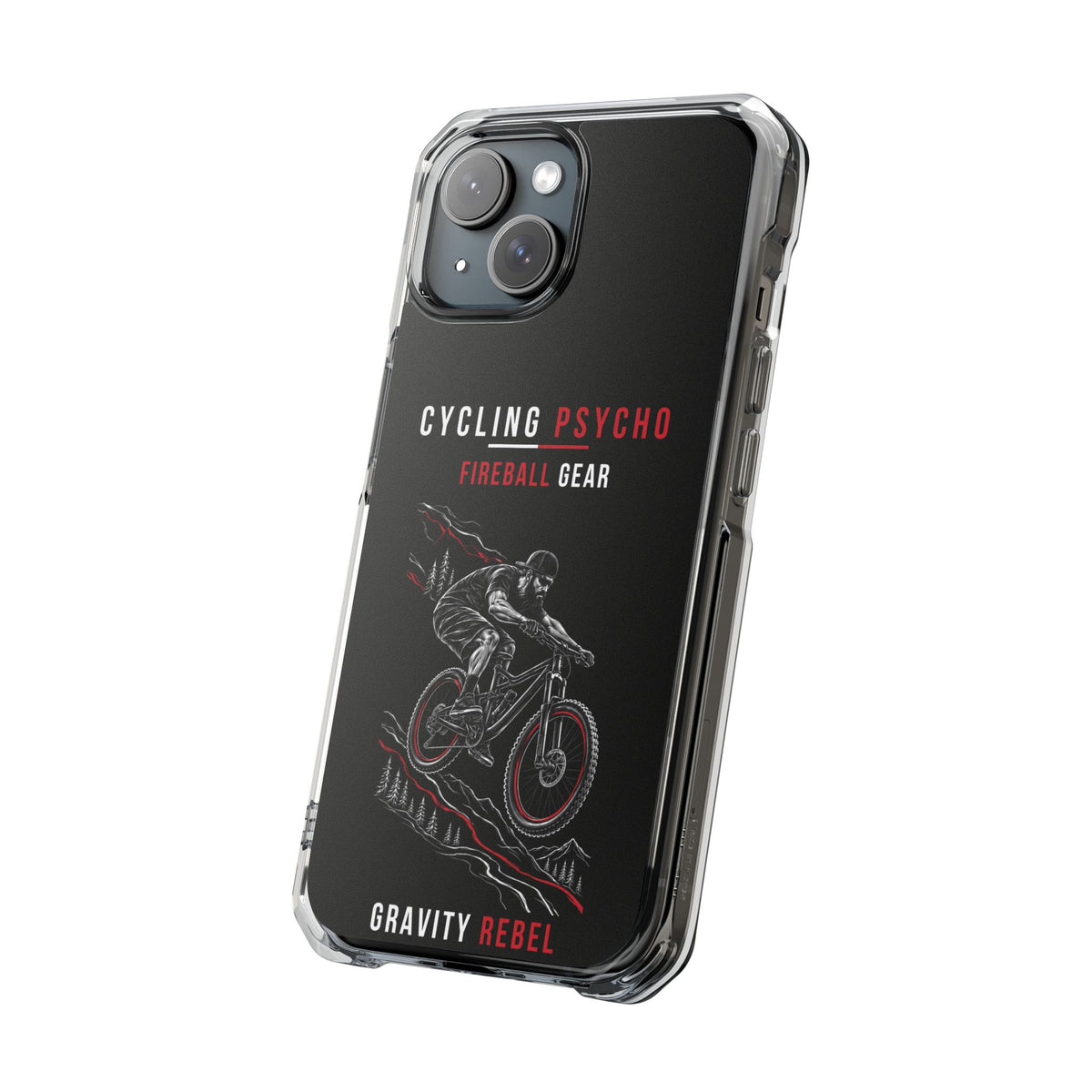 Cycling Psycho - Gravity Rebel - Black - Magnetic Clear Impact iPhone Case