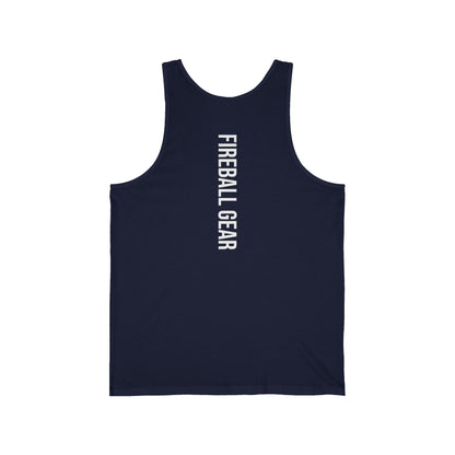 Fireball Gear – Flamme &amp; Ausrüstung – Weiß – Unisex Jersey Tank Top