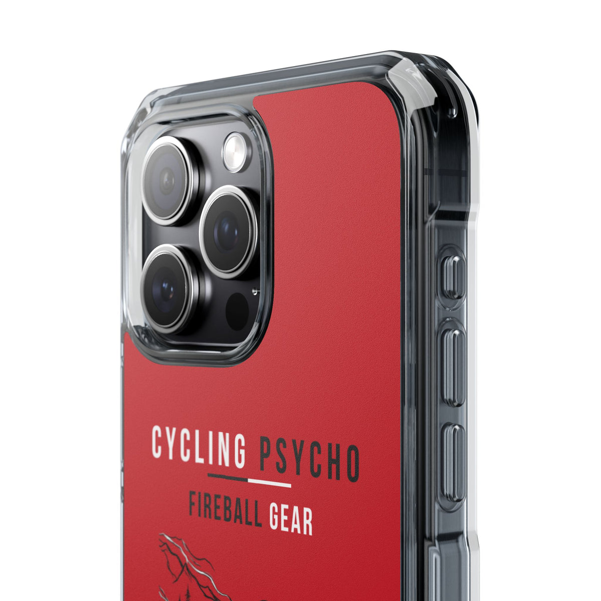 Cycling Psycho - Gravity Rebel - Red - Magnetic Clear Impact iPhone Case