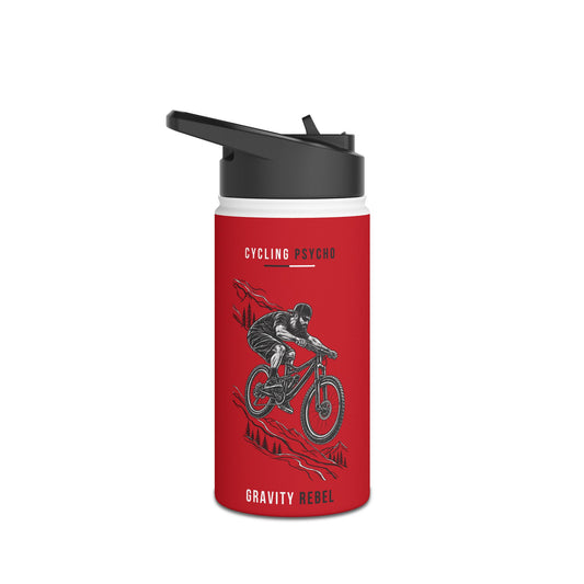 Cycling Psycho - Gravity Rebel - Red - Stainless Steel Water Bottle