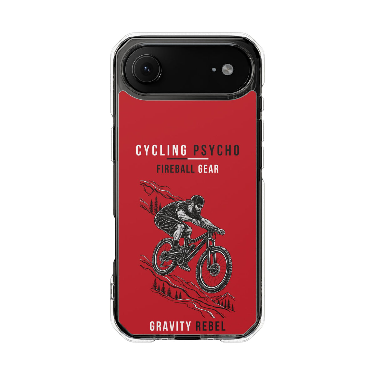 Cycling Psycho - Gravity Rebel - Red - Magnetic Clear Impact iPhone Case