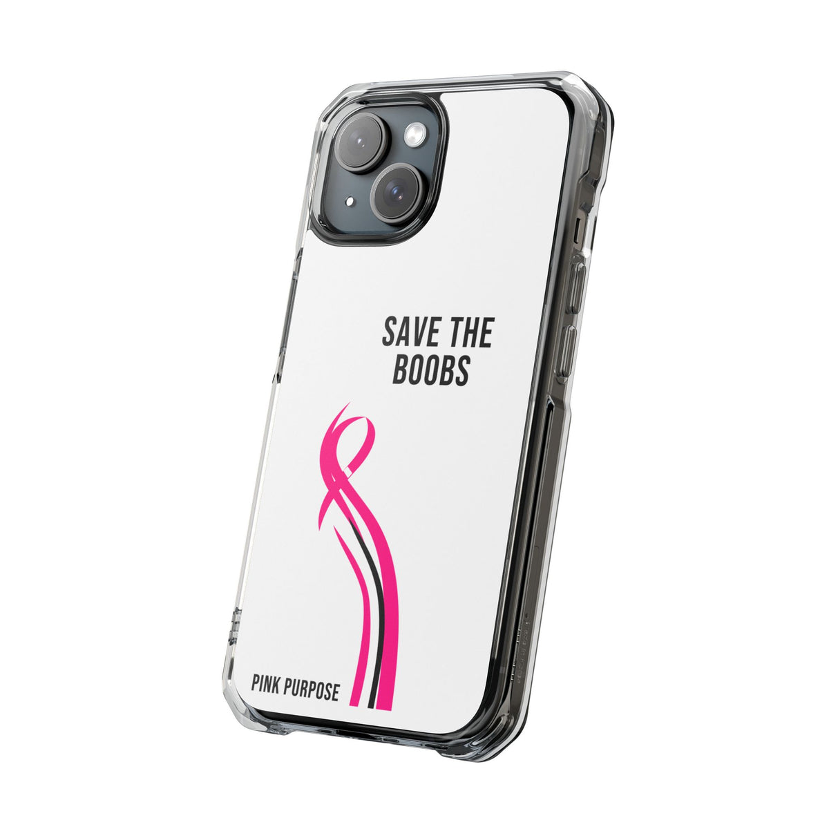 Pink Purpose - White - Magnetic Clear Impact iPhone Case