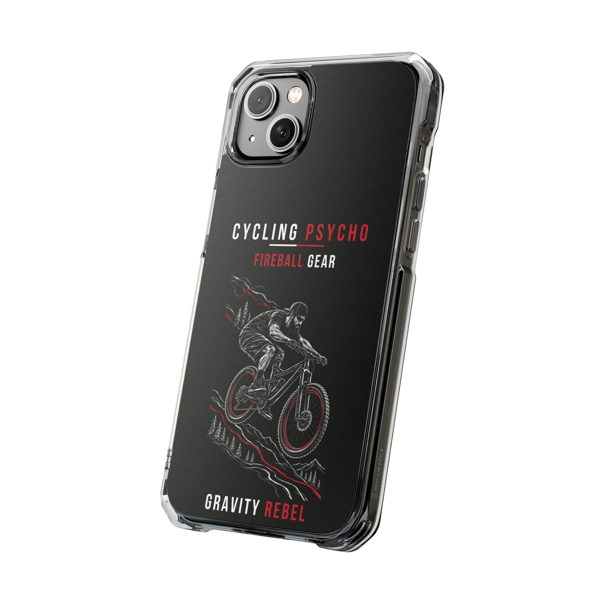 Cycling Psycho - Gravity Rebel - Black - Magnetic Clear Impact iPhone Case