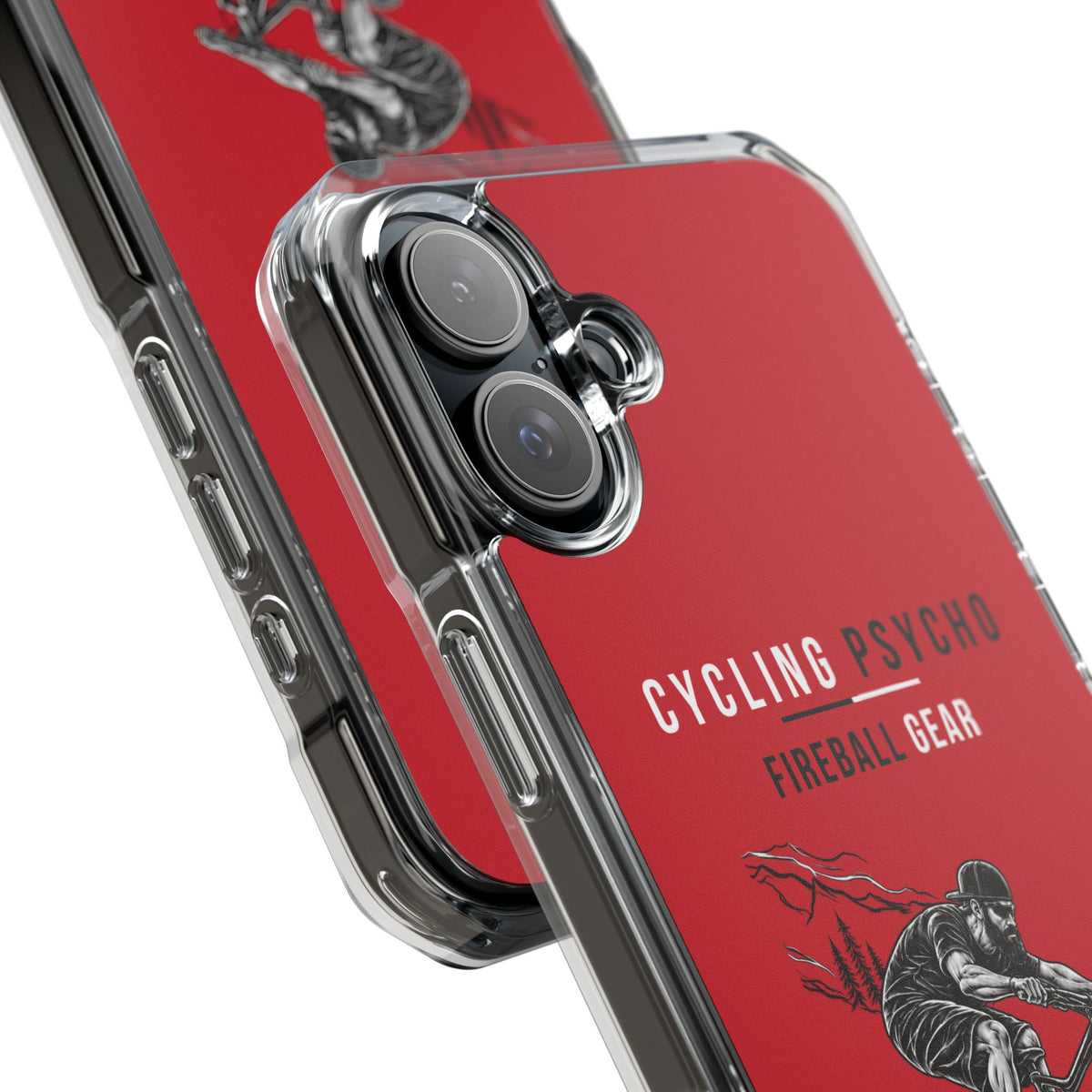 Cycling Psycho - Gravity Rebel - Red - Magnetic Clear Impact iPhone Case
