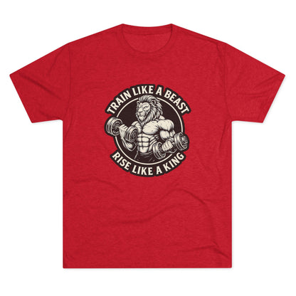 Beast Mode Series - Train Like a Beast, Rise Like a King - Triblend T-shirt