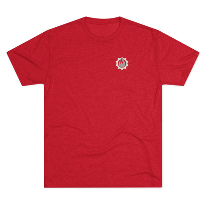 Fireball Gear - Flame & Gear - Gray & White - Triblend T-shirt