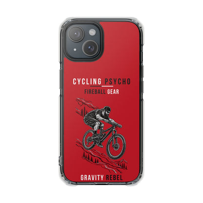 Cycling Psycho - Gravity Rebel - Red - Magnetic Clear Impact iPhone Case