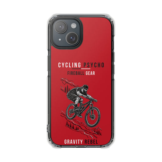 Cycling Psycho - Gravity Rebel - Red - Magnetic Clear Impact iPhone Case