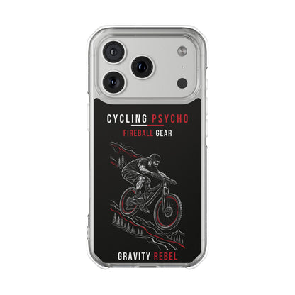 Cycling Psycho - Gravity Rebel - Black - Magnetic Clear Impact iPhone Case