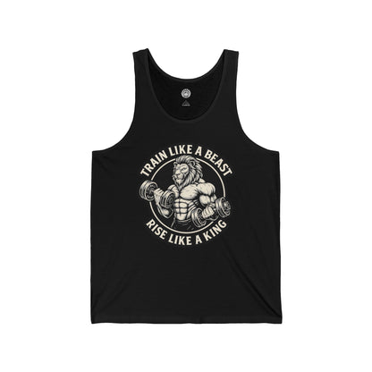 Beast Mode Serie – Trainiere wie ein Biest, erhebe dich wie ein König – Unisex Jersey Tank Top
