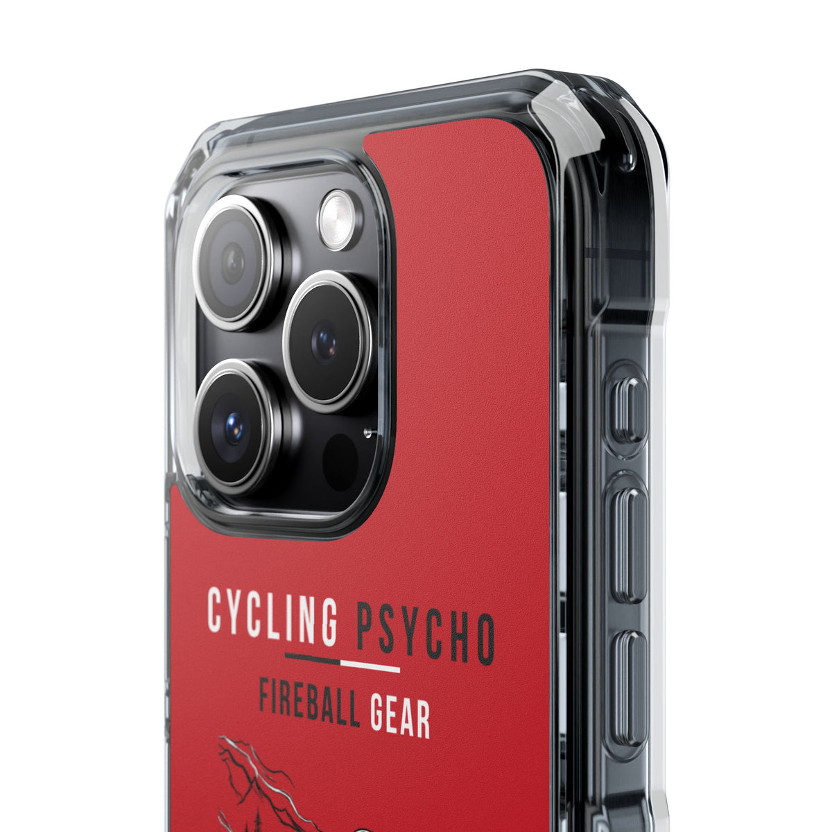 Cycling Psycho - Gravity Rebel - Red - Magnetic Clear Impact iPhone Case