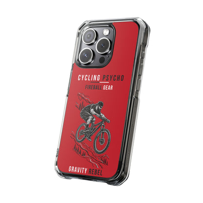 Cycling Psycho - Gravity Rebel - Red - Magnetic Clear Impact iPhone Case